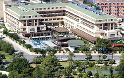 Panorama of the hotel Crystal De Luxe Resort & Spa 5* (Kemer, Turkey)